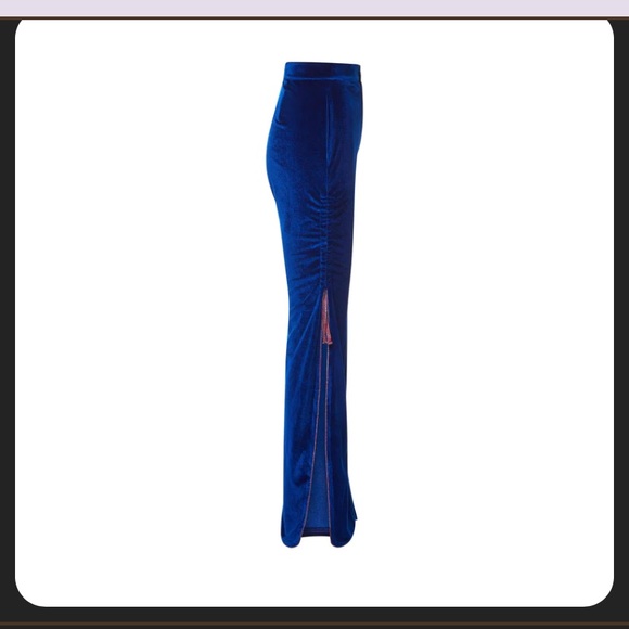 Dawang Flare Slide Slit Drawstring Pants - Picture 2 of 3